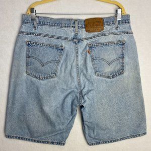 Vintage Levi's 505 Shorts Men's 38 Orange Tab Regular Fit Lights Wash 90s